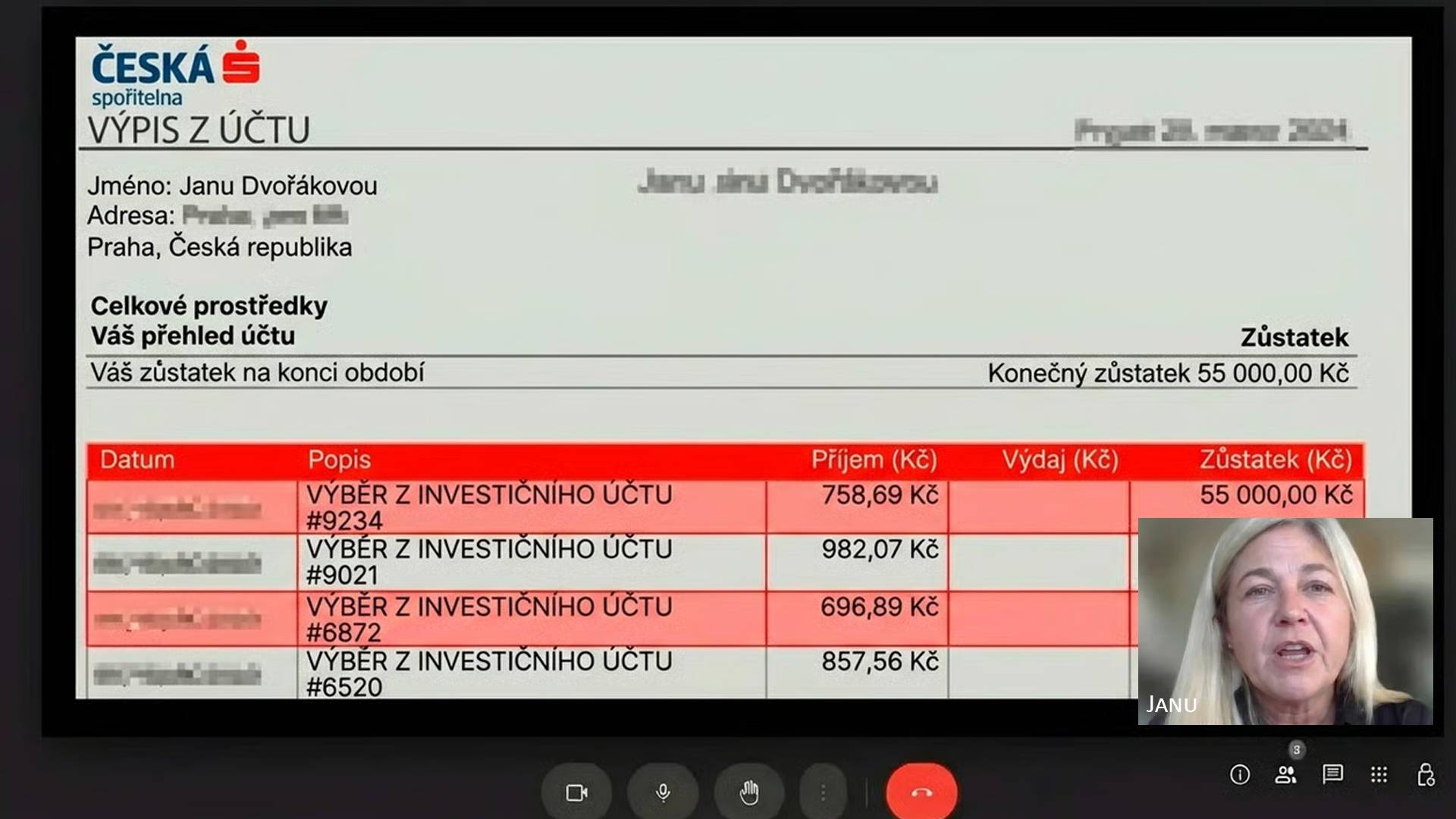 Výpis z účtu